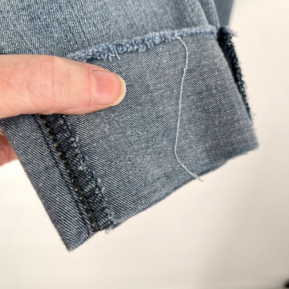 Levi's Denizen Skinny Jeans Womens Sz 27 Light Wash Raw Hem Cuffed Stretch - Picture 5 of 9